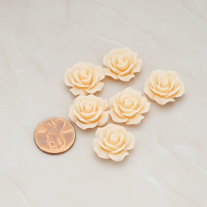 Angelique Rose Flower Flat Back Cabochon, 4 Pc (CB.157-01)