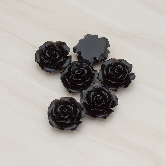 Angelique Rose Flower Flat Back Cabochon, 4 Pc (CB.157-01)