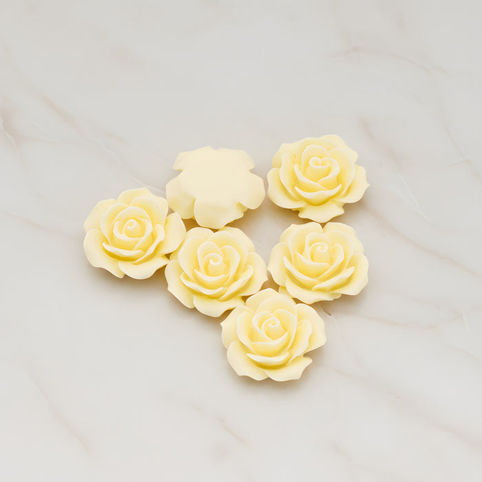Angelique Rose Flower Flat Back Cabochon, 4 Pc (CB.157-01)