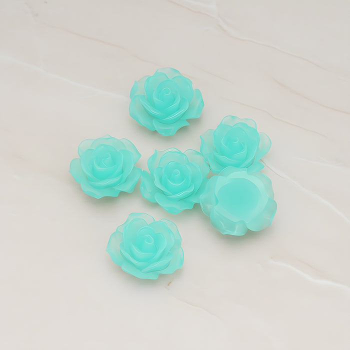 Angelique Rose Flower Flat Back Cabochon, 4 Pc (CB.157-01)