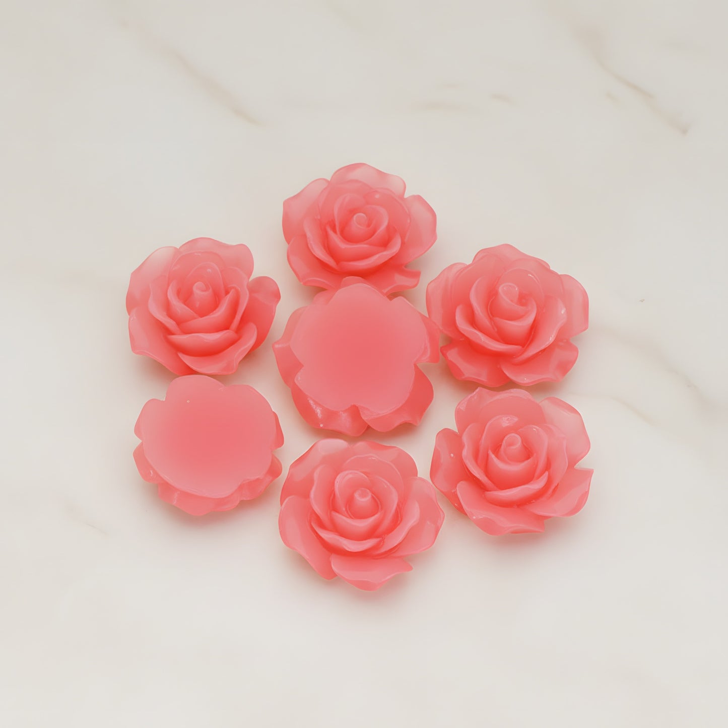 Angelique Rose Flower Flat Back Cabochon, 4 Pc (CB.157-01)