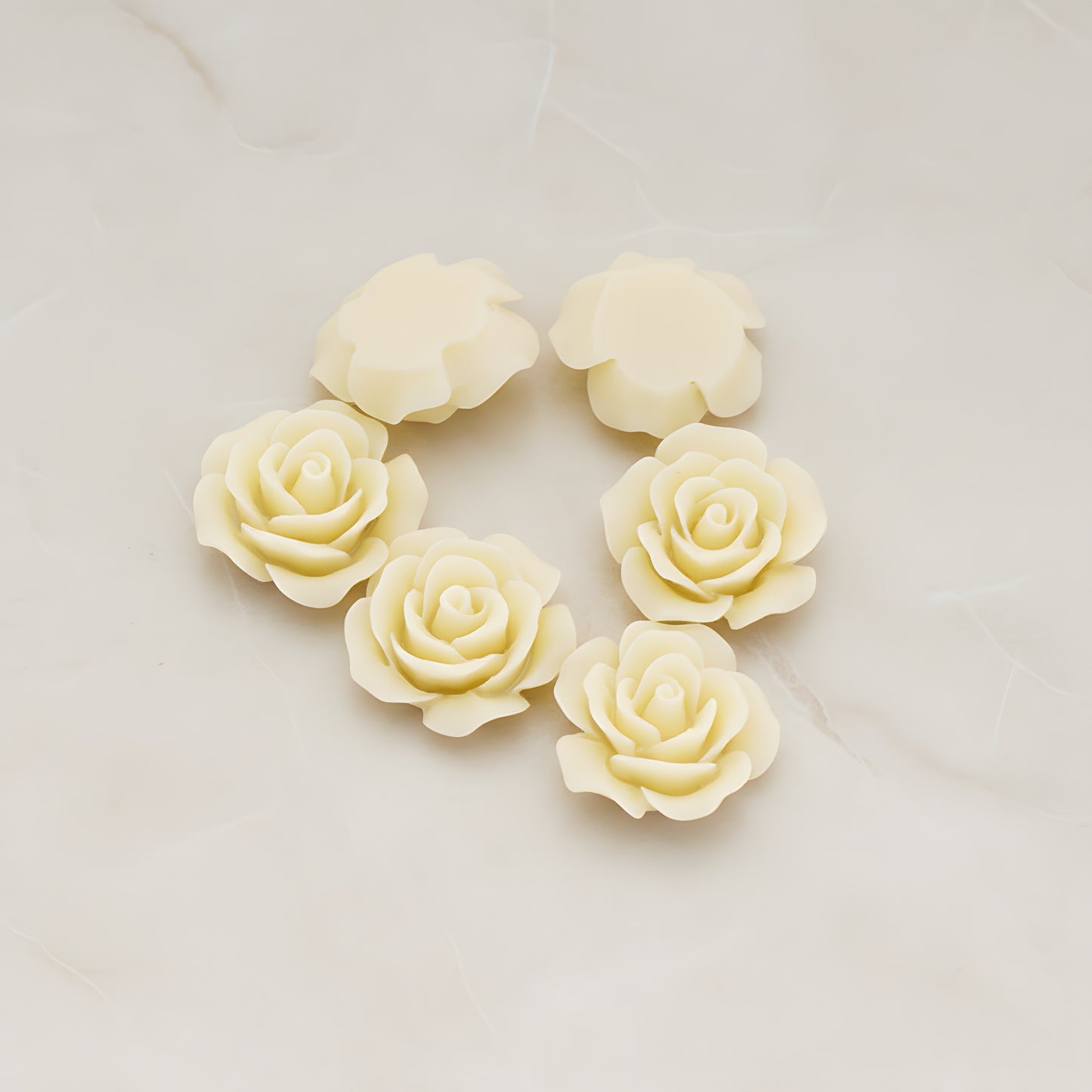 Angelique Rose Flower Flat Back Cabochon, 4 Pc (CB.157-01)