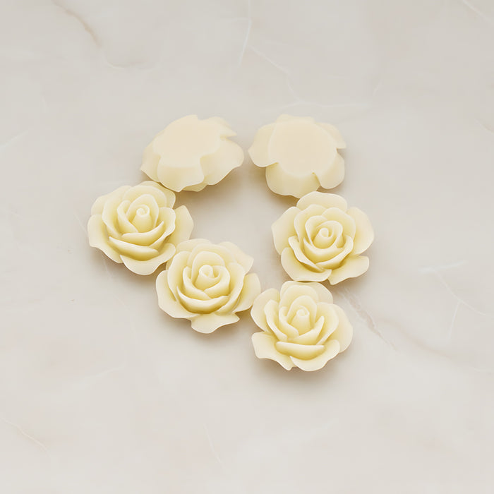 Angelique Rose Flower Flat Back Cabochon, 4 Pc (CB.157-01)