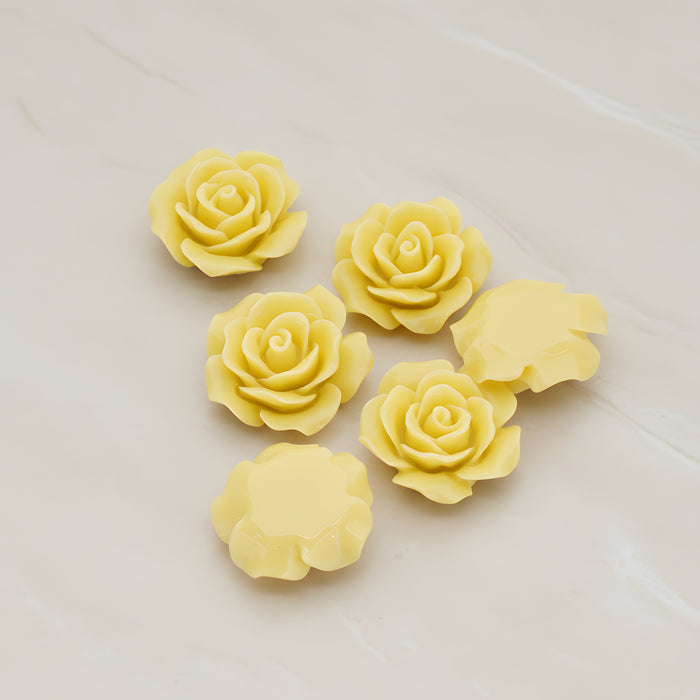 Angelique Rose Flower Flat Back Cabochon, 4 Pc (CB.157-01)