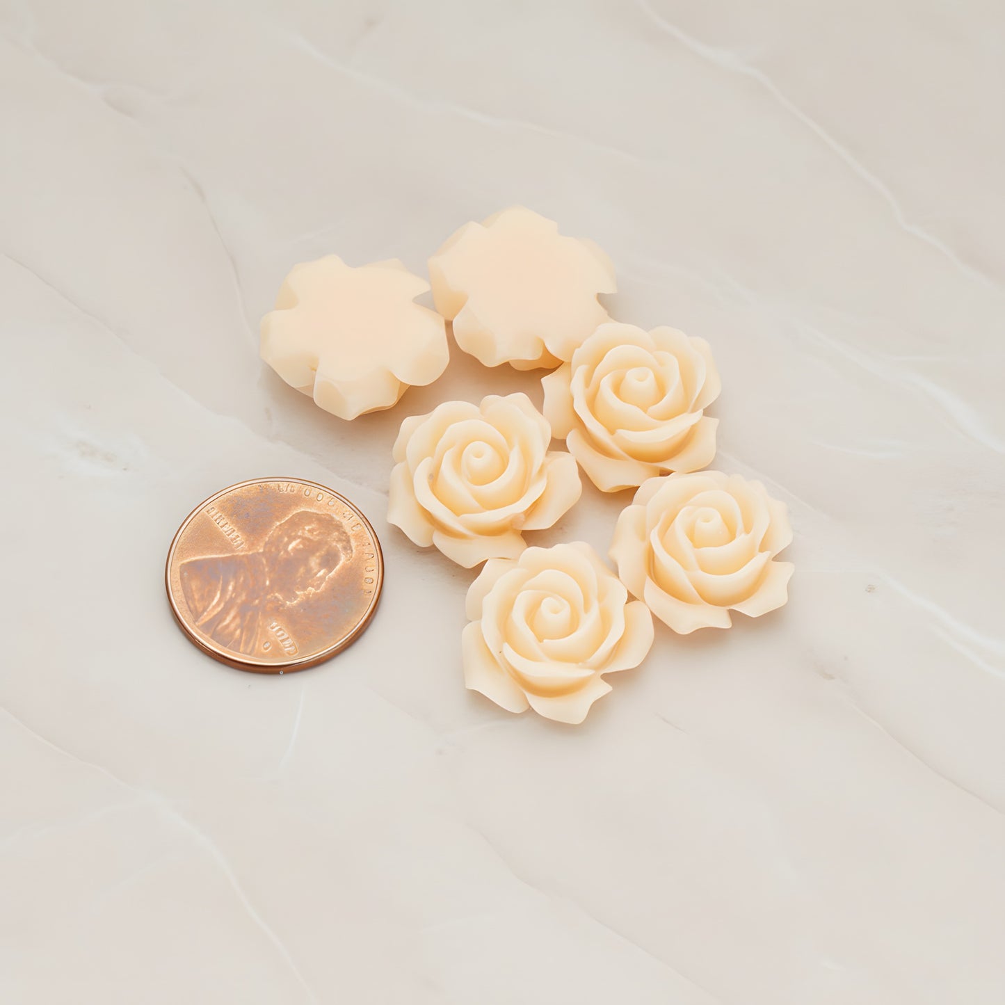 Angelique Rose Flower Flat Back Cabochon, 4 Pc (CB.157-02)