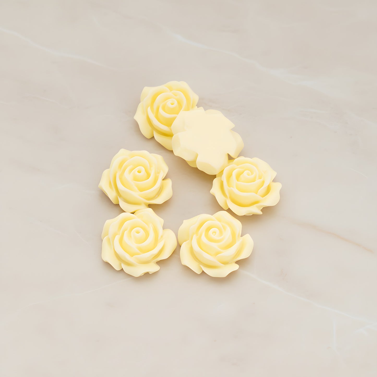Angelique Rose Flower Flat Back Cabochon, 4 Pc (CB.157-02)