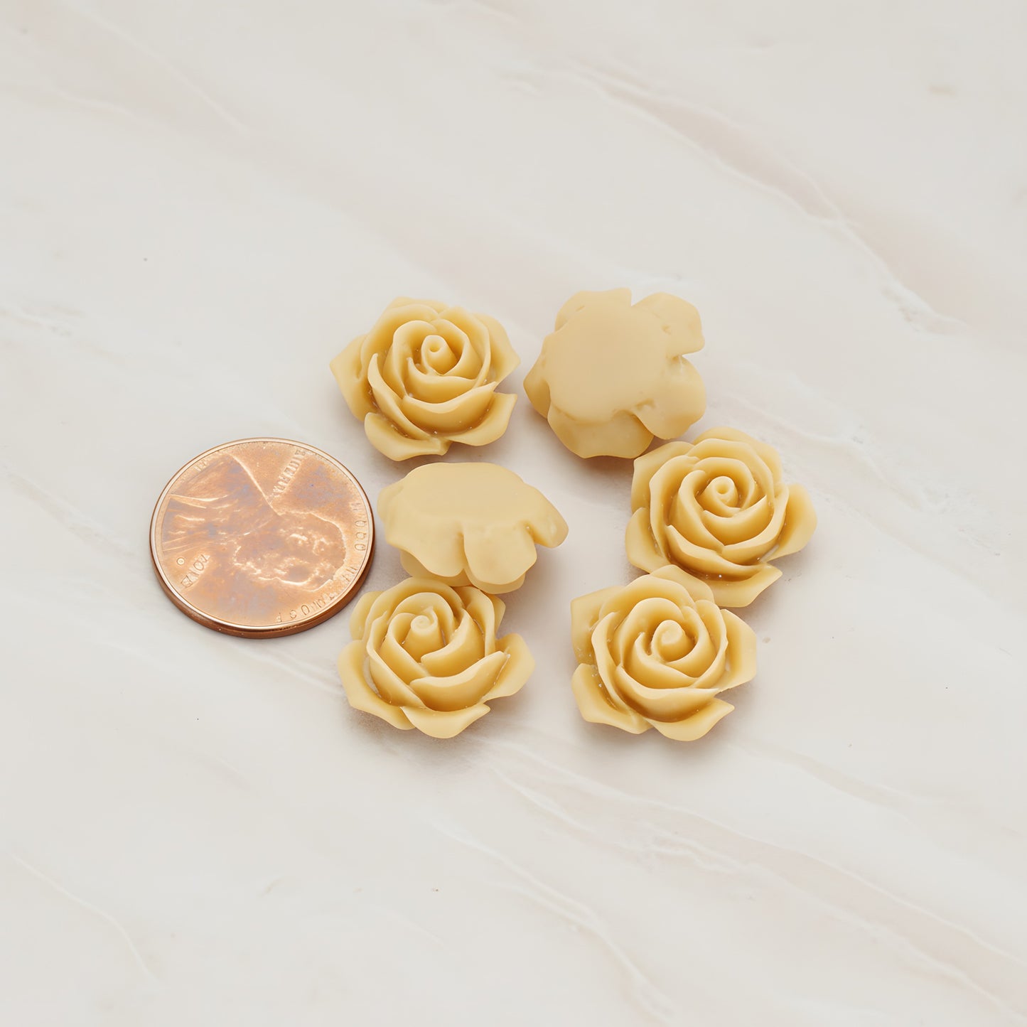 Angelique Rose Flower Flat Back Cabochon, 4 Pc (CB.157-02)