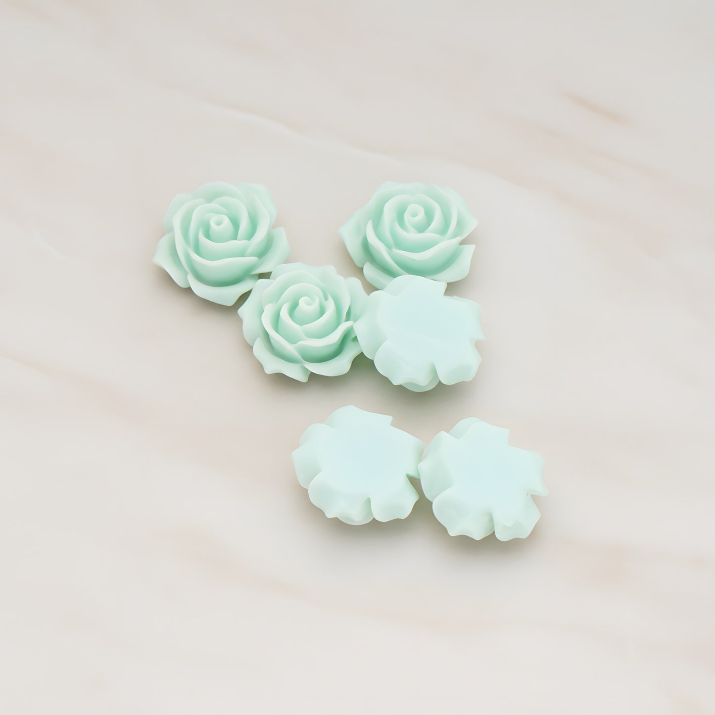 Angelique Rose Flower Flat Back Cabochon, 4 Pc (CB.157-02)