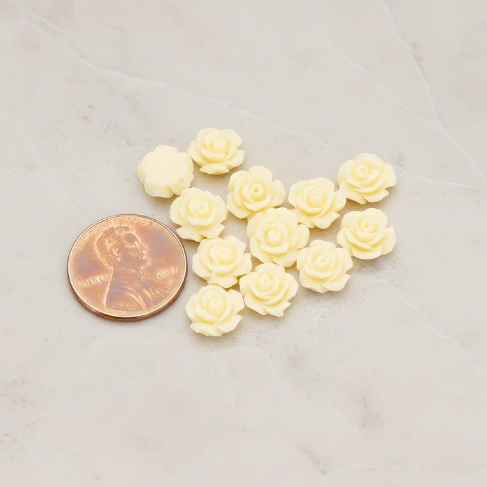 Angelique Rose Flower Flat Back Cabochon, 8 Pc (CB.157-04)