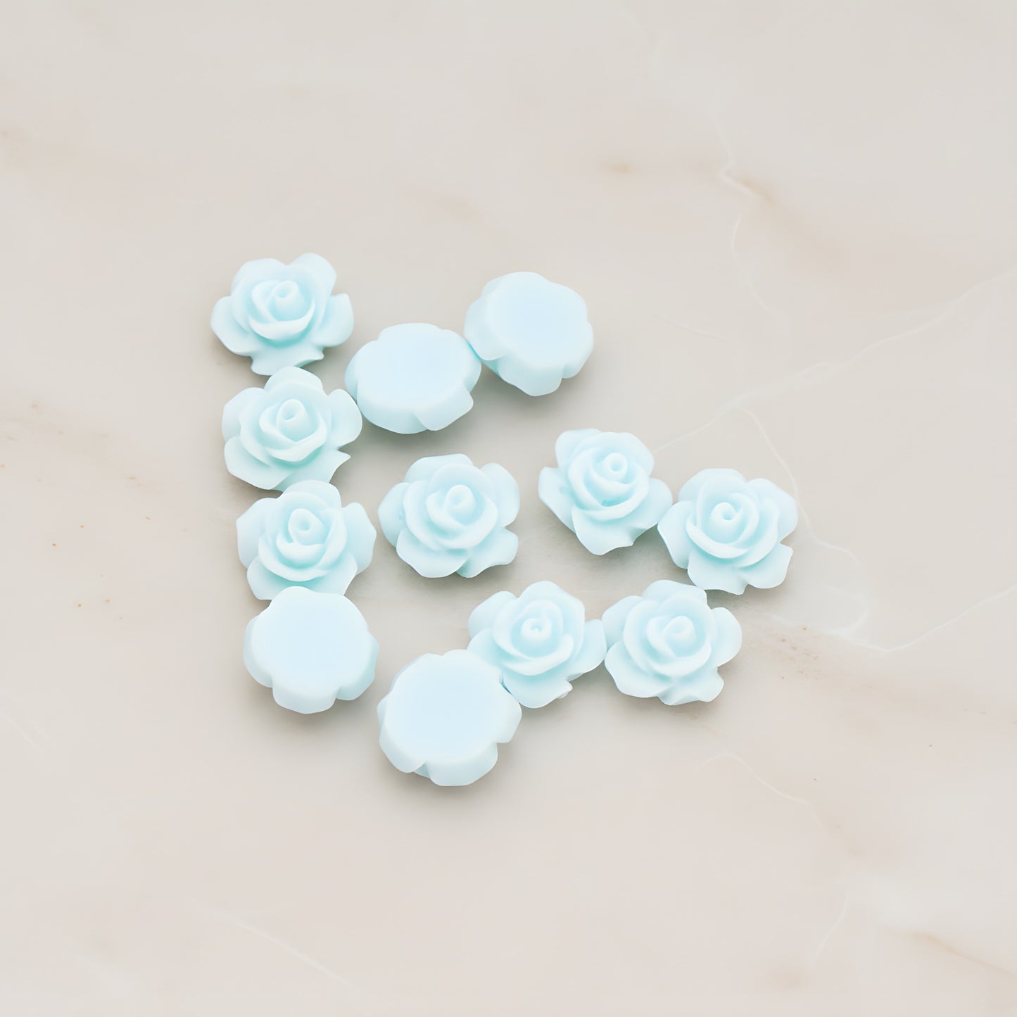 Angelique Rose Flower Flat Back Cabochon, 8 Pc (CB.157-04)