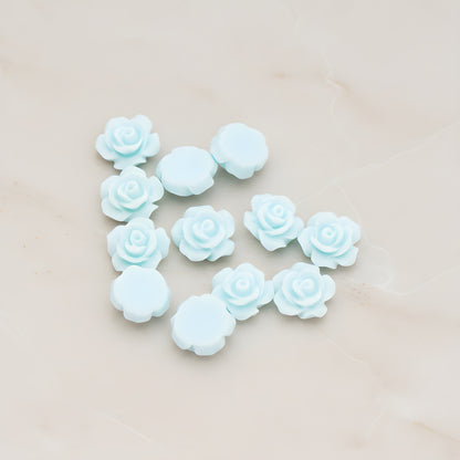 Angelique Rose Flower Flat Back Cabochon, 8 Pc (CB.157-04)
