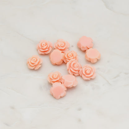 Angelique Rose Flower Flat Back Cabochon, 8 Pc (CB.157-04)