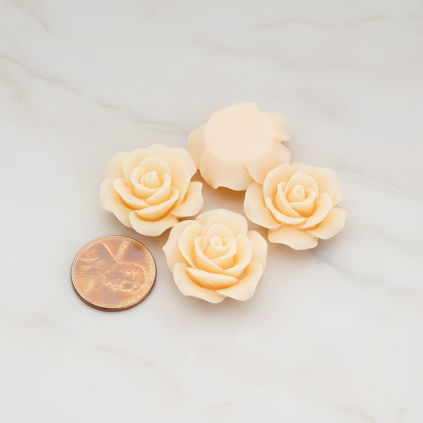 Angelique Rose Flower Flat Back Cabochon, 4 Pc (CB.157-05)