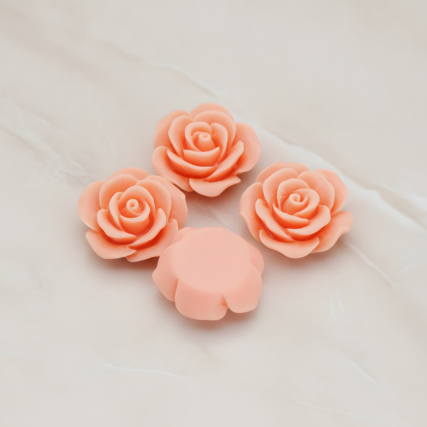 Angelique Rose Flower Flat Back Cabochon, 4 Pc (CB.157-05)