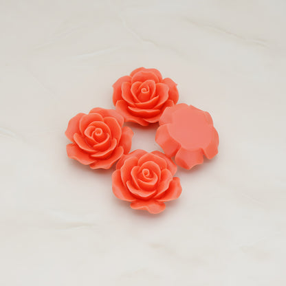 Angelique Rose Flower Flat Back Cabochon, 4 Pc (CB.157-05)