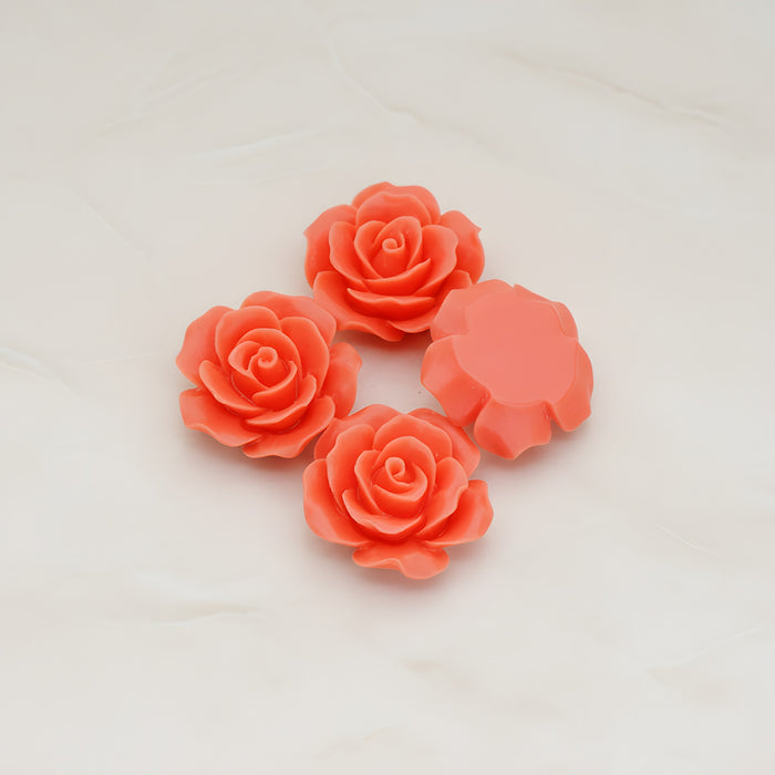 Angelique Rose Flower Flat Back Cabochon, 4 Pc (CB.157-05)