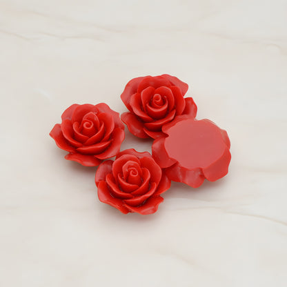 Angelique Rose Flower Flat Back Cabochon, 4 Pc (CB.157-05)