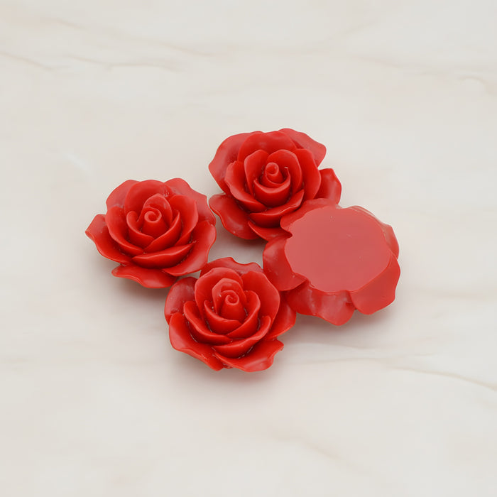 Angelique Rose Flower Flat Back Cabochon, 4 Pc (CB.157-05)