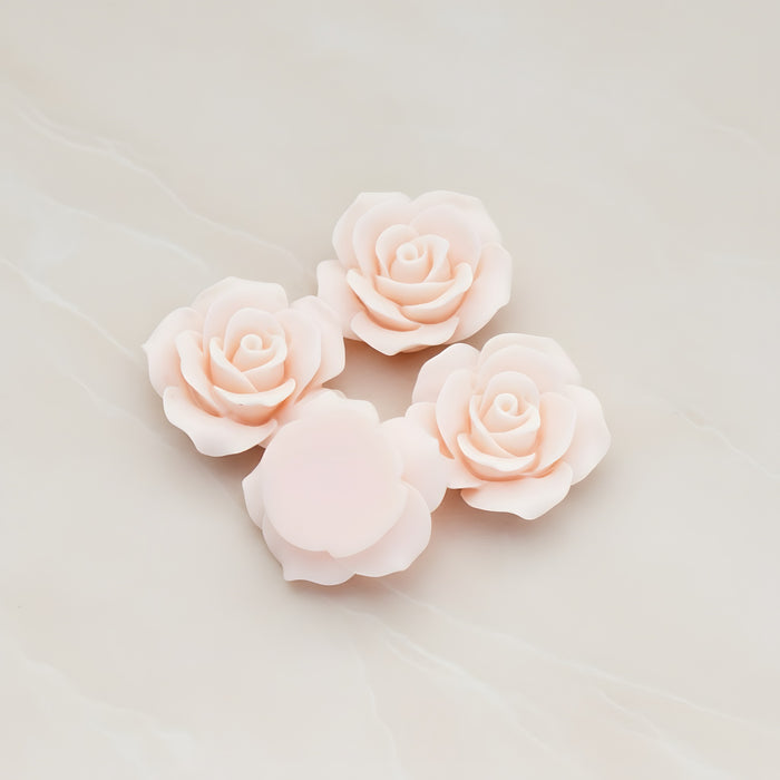 Angelique Rose Flower Flat Back Cabochon, 4 Pc (CB.157-05)