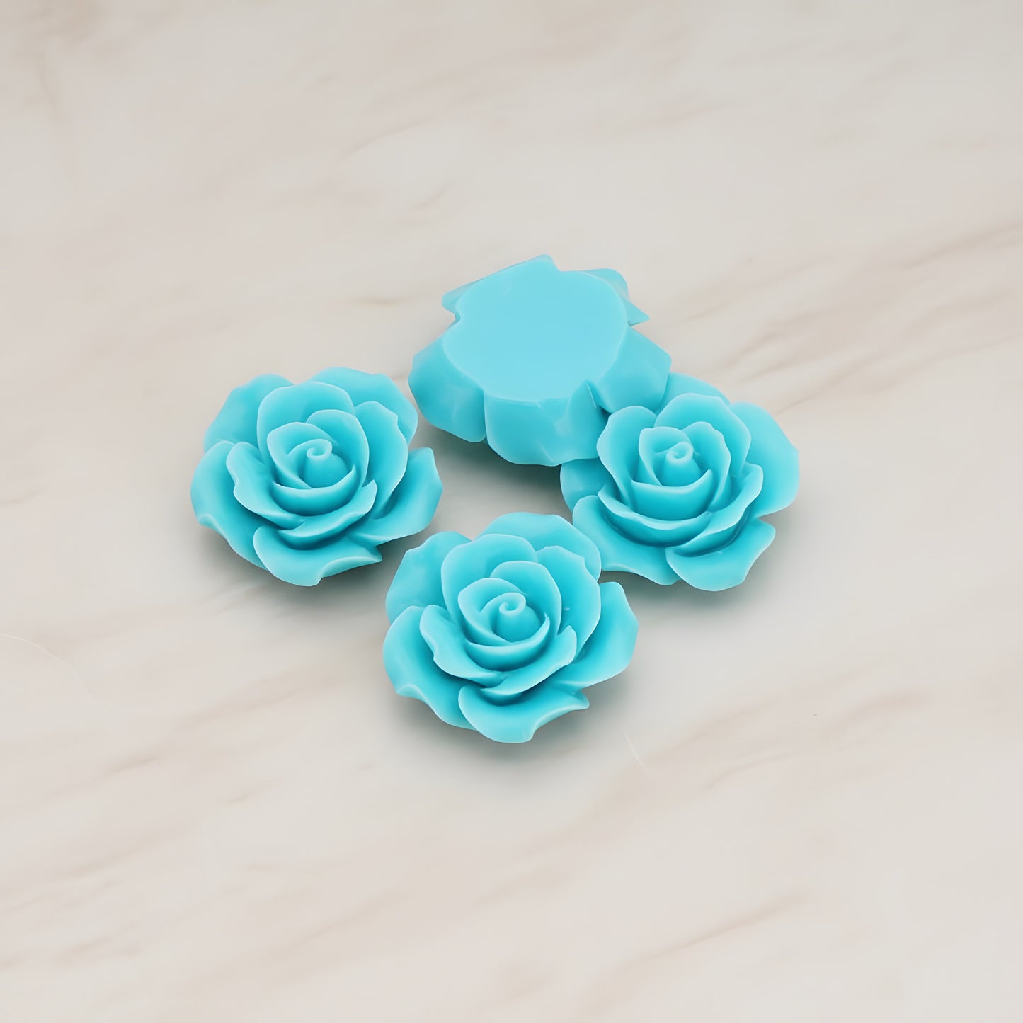 Angelique Rose Flower Flat Back Cabochon, 4 Pc (CB.157-05)