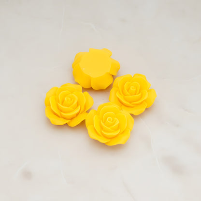 Angelique Rose Flower Flat Back Cabochon, 4 Pc (CB.157-05)