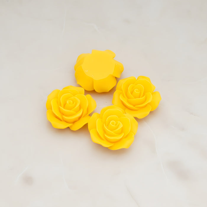 Angelique Rose Flower Flat Back Cabochon, 4 Pc (CB.157-05)