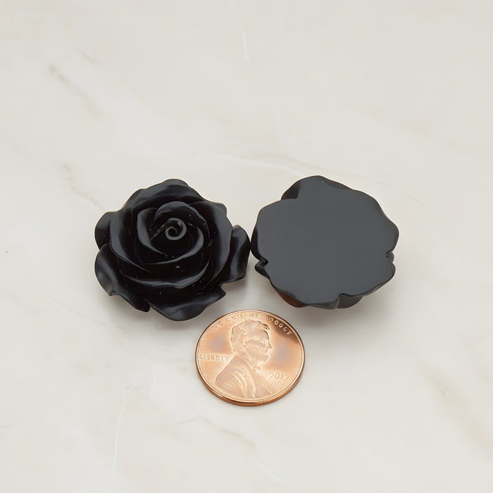 Angelique Rose Flower Flat Back Cabochon, 2 Pc (CB.157-06)