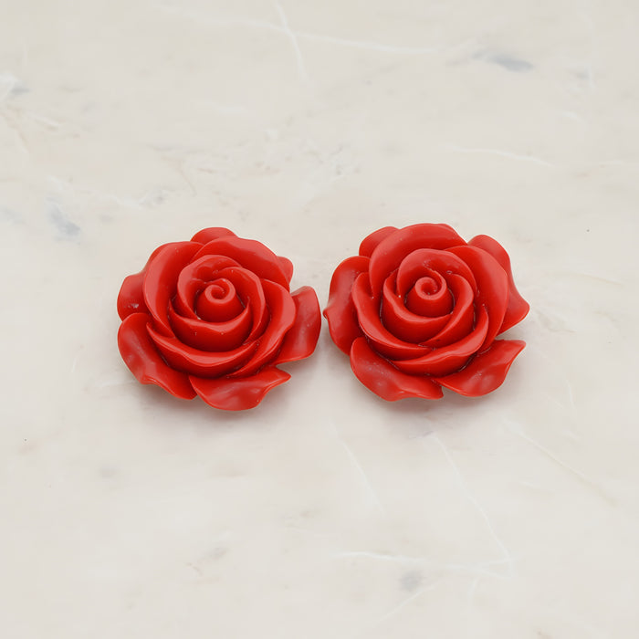 Angelique Rose Flower Flat Back Cabochon, 2 Pc (CB.157-06)