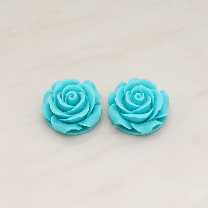Angelique Rose Flower Flat Back Cabochon, 2 Pc (CB.157-06)