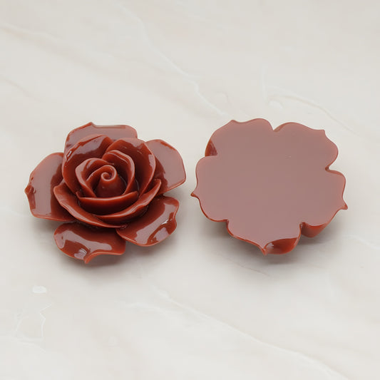 Angelique Rose Flower Flat Back Cabochon, 2 Pc (CB.157-07)
