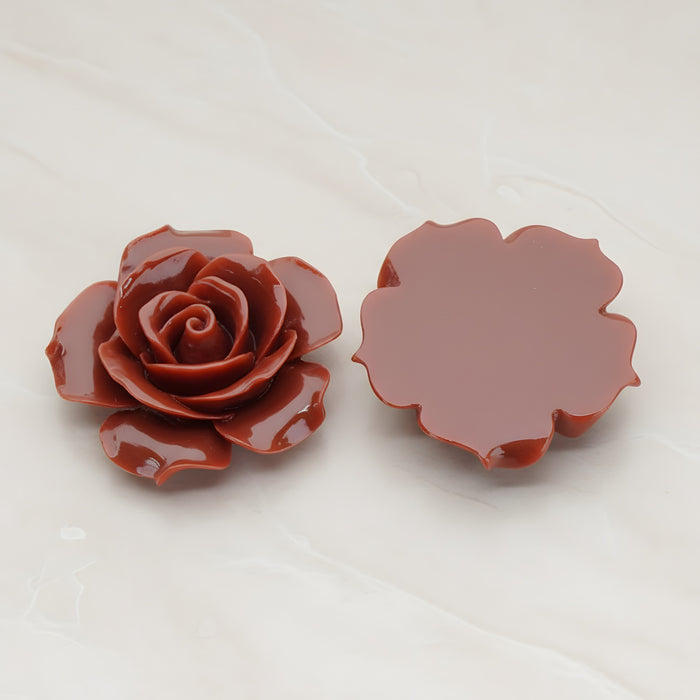 Angelique Rose Flower Flat Back Cabochon, 2 Pc (CB.157-07)
