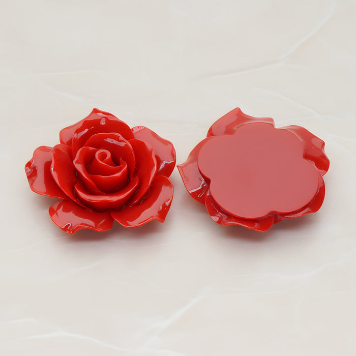 Angelique Rose Flower Flat Back Cabochon, 2 Pc (CB.157-07)