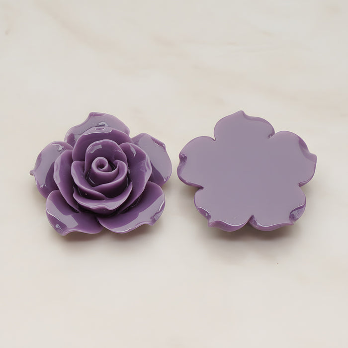 Angelique Rose Flower Flat Back Cabochon, 2 Pc (CB.157-07)