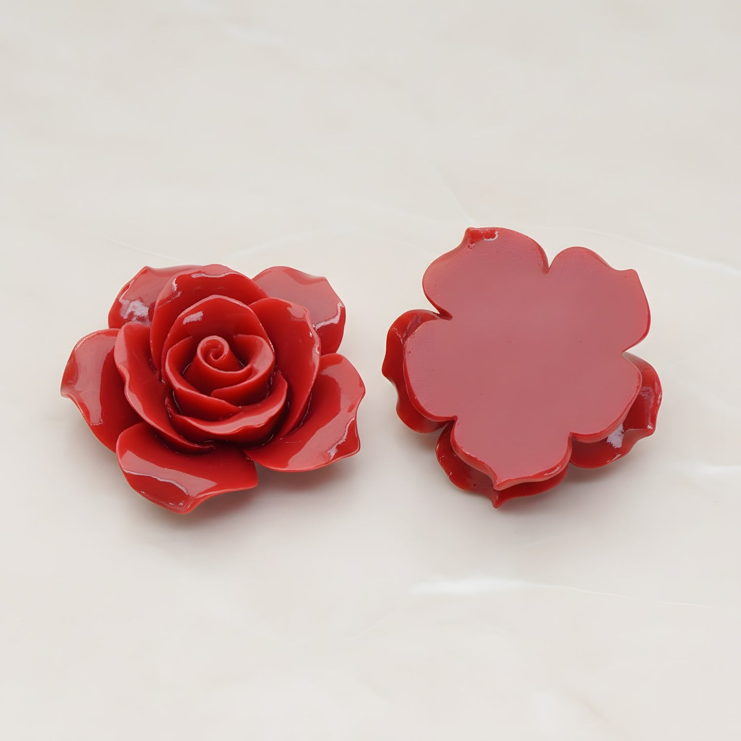 Angelique Rose Flower Flat Back Cabochon, 2 Pc (CB.157-07)