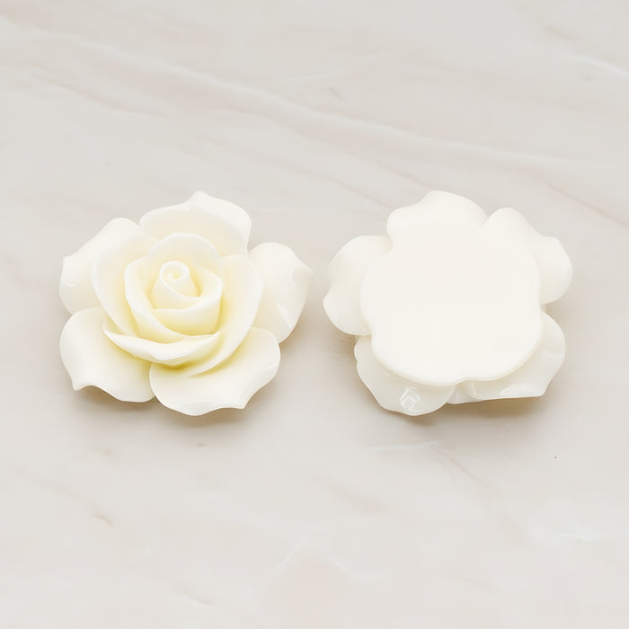 Angelique Rose Flower Flat Back Cabochon, 2 Pc (CB.157-07)