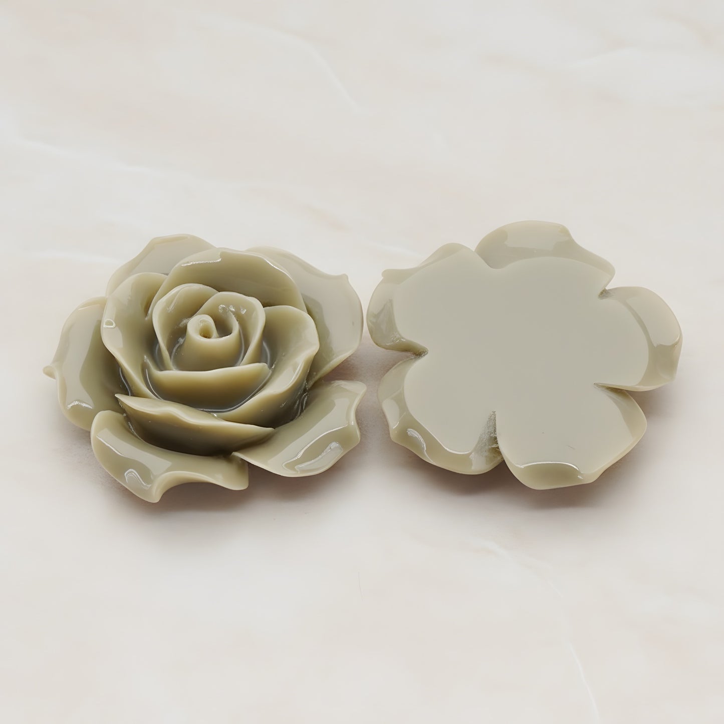 Angelique Rose Flower Flat Back Cabochon, 2 Pc (CB.157-07)