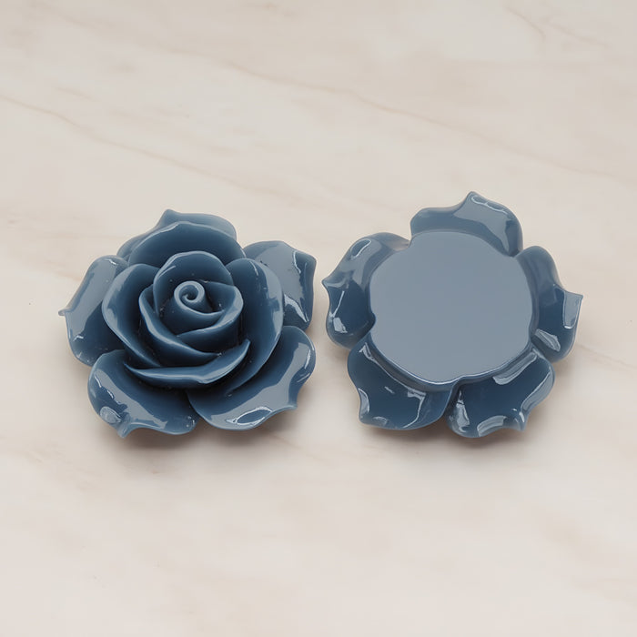 Angelique Rose Flower Flat Back Cabochon, 2 Pc (CB.157-07)