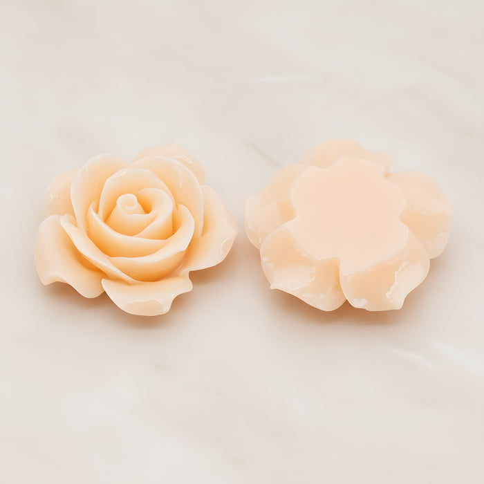 Angelique Rose Flower Flat Back Cabochon, 2 Pc (CB.157-07)
