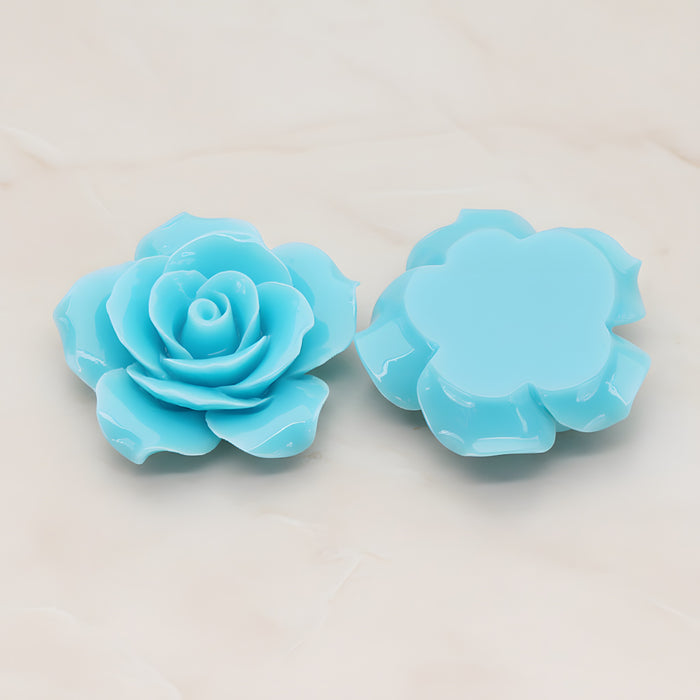 Angelique Rose Flower Flat Back Cabochon, 2 Pc (CB.157-07)