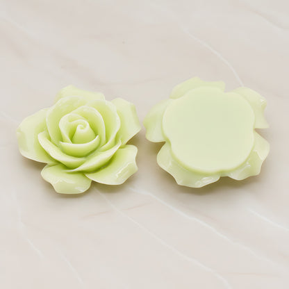 Angelique Rose Flower Flat Back Cabochon, 2 Pc (CB.157-07)