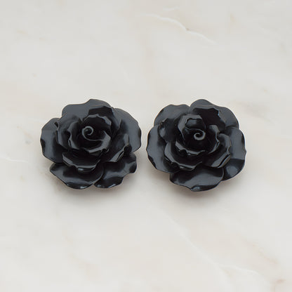 Ruffle Rose Flower Flat Back Cabochon, 2 Pc (CB.157)