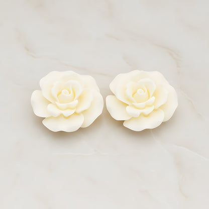 Ruffle Rose Flower Flat Back Cabochon, 2 Pc (CB.157)