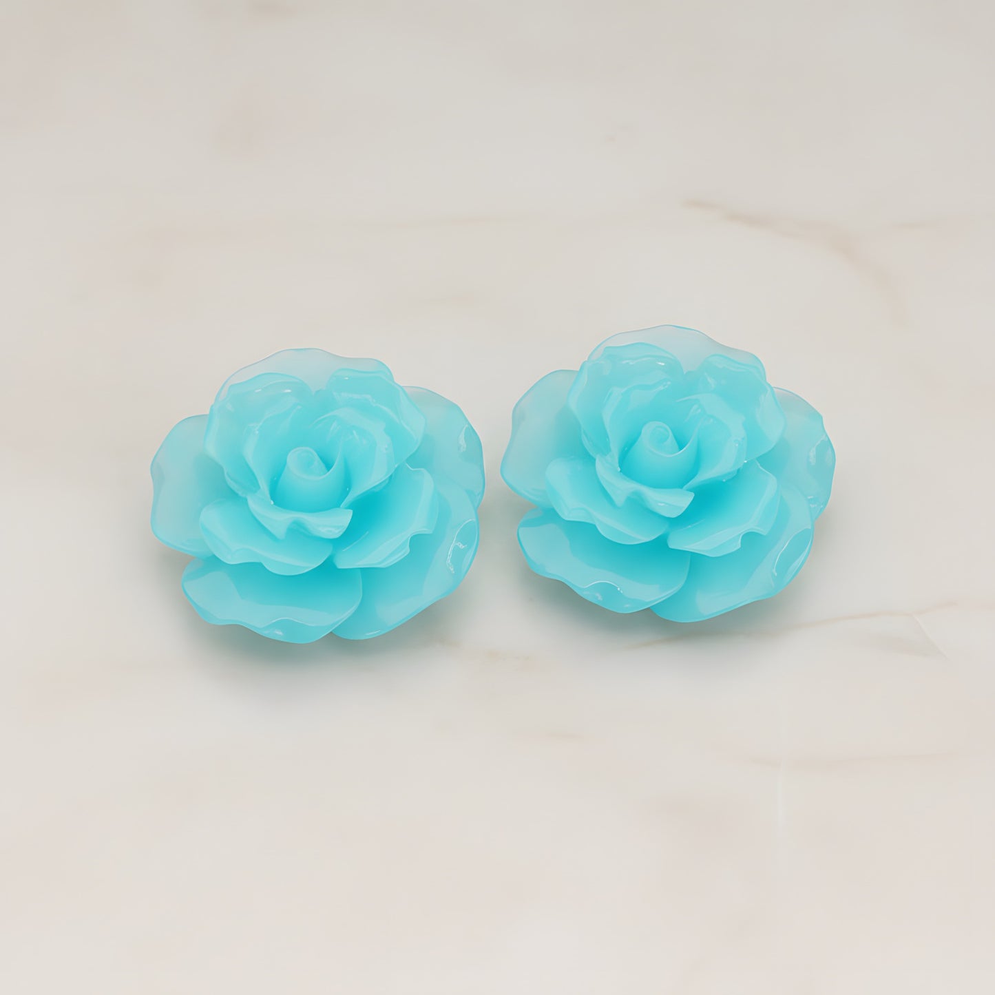 Ruffle Rose Flower Flat Back Cabochon, 2 Pc (CB.157)
