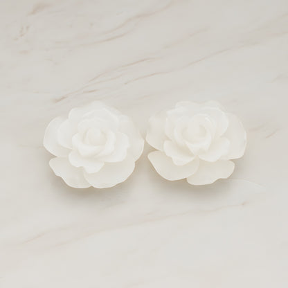 Ruffle Rose Flower Flat Back Cabochon, 2 Pc (CB.157)