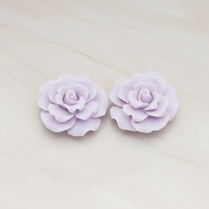 Ruffle Rose Flower Flat Back Cabochon, 2 Pc (CB.157)