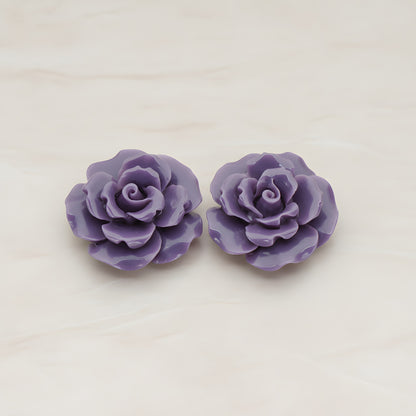 Ruffle Rose Flower Flat Back Cabochon, 2 Pc (CB.157)