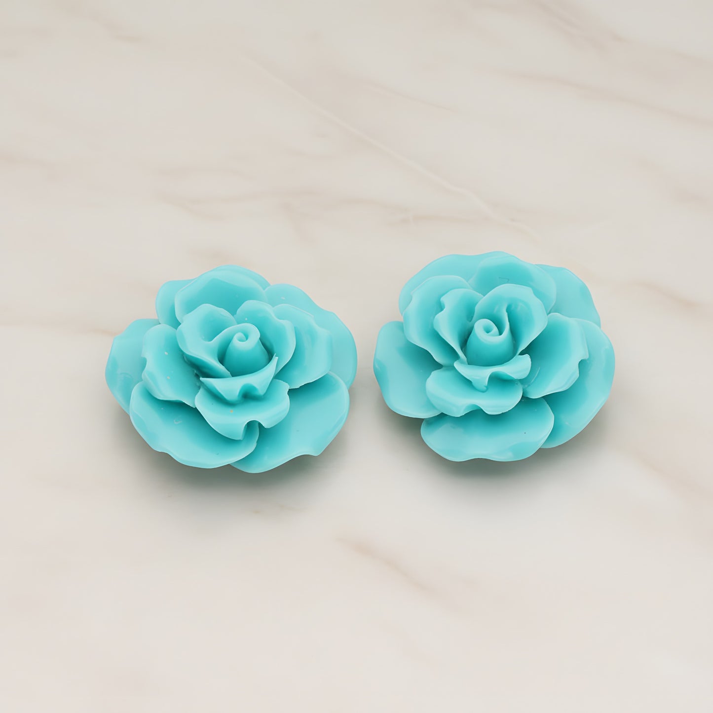 Ruffle Rose Flower Flat Back Cabochon, 2 Pc (CB.157)