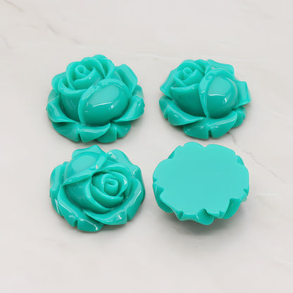 Rose Flower Flat Back Cabochon, 4 Pc (CB.176-02)