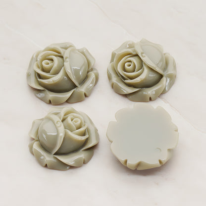Rose Flower Flat Back Cabochon, 4 Pc (CB.176-02)