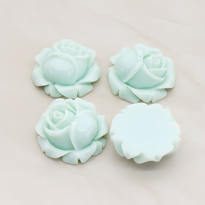 Rose Flower Flat Back Cabochon, 4 Pc (CB.176-02)